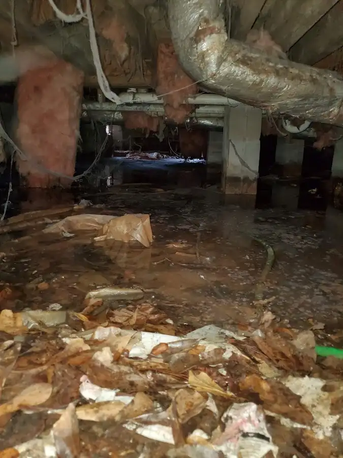 Crawl space flood assessment for Commercial Water Damage Restoration in Weatherford